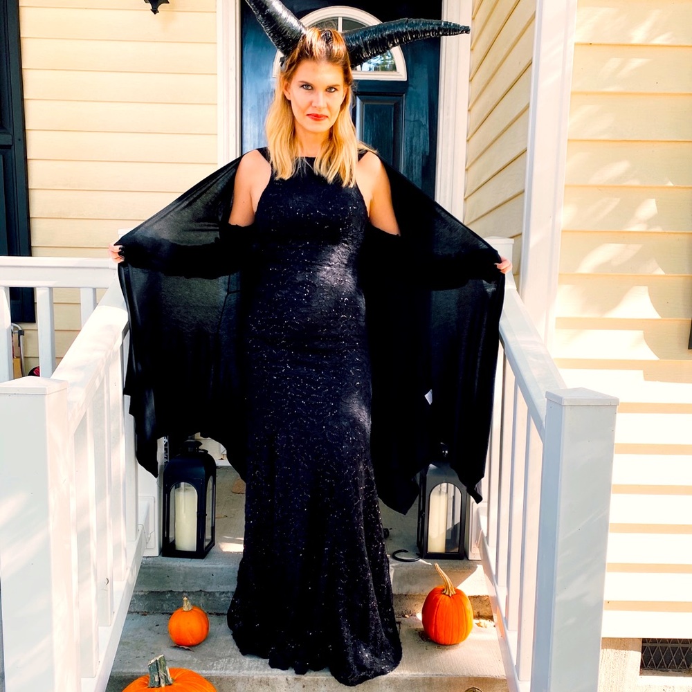 Black Sequin Gown